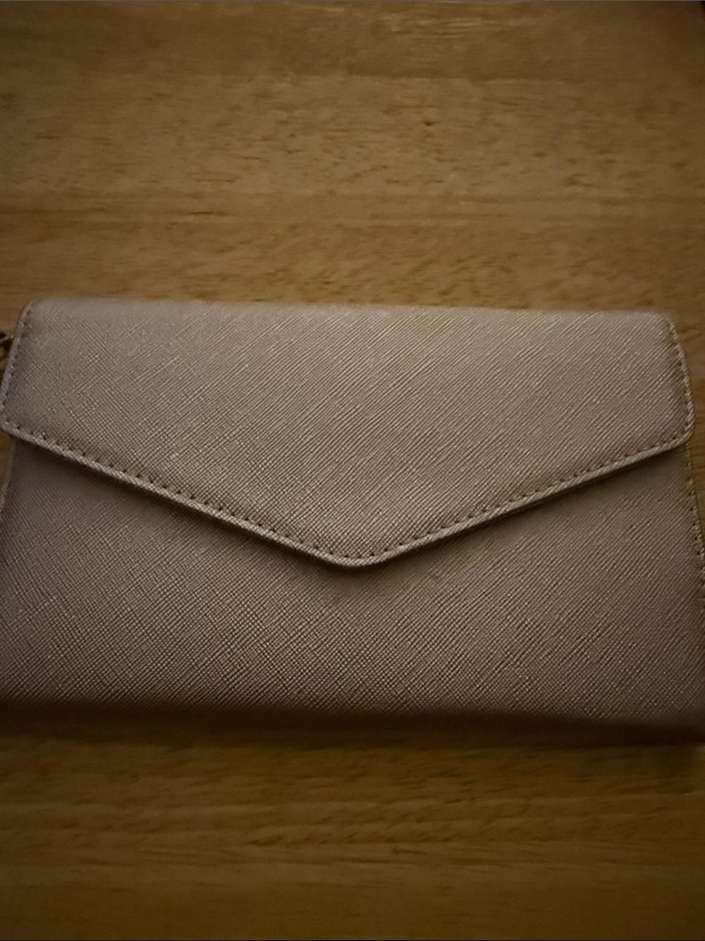 Elegant Metallic Envelope Clutch in Champagne